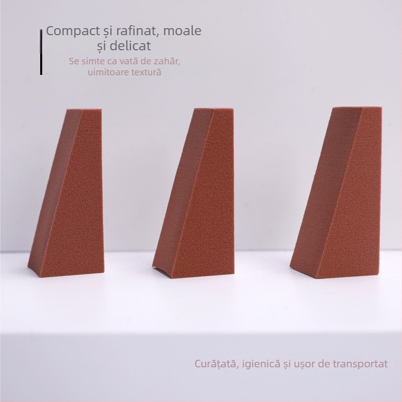 Burete triunghiular Dry Puff — hidrofili, fără latex, OEM, ambalaj 100 buc