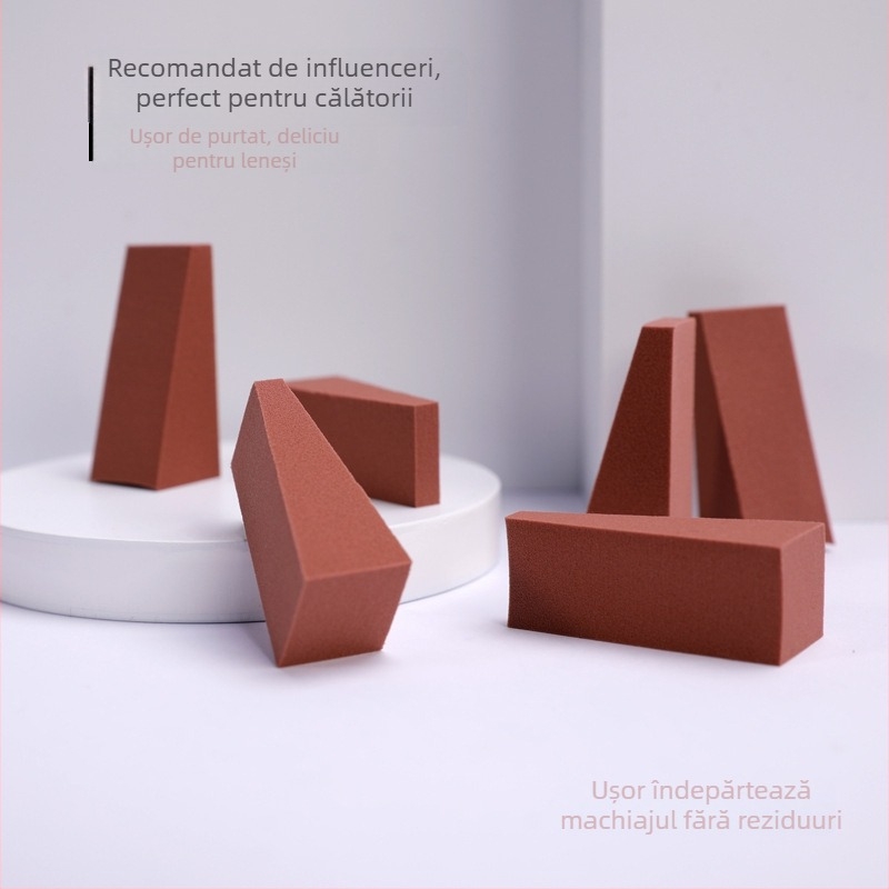 Burete triunghiular Dry Puff — hidrofili, fără latex, OEM, ambalaj 100 buc