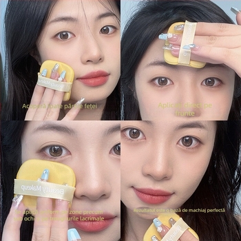 Gecomo Butter Biscuit puff pudră cu pernă de aer – dublu-față, utilizare umedă/uscată, poliuretan hidrofil, 6 buc.