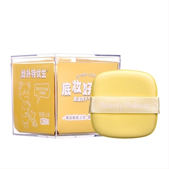 Gecomo Butter Biscuit puff pudră cu pernă de aer – dublu-față, utilizare umedă/uscată, poliuretan hidrofil, 6 buc.