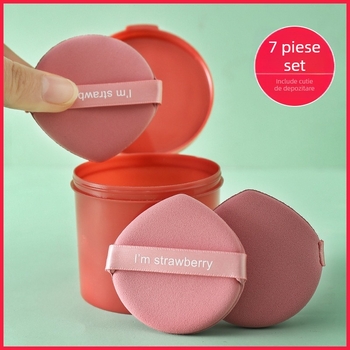 Burete de machiaj Cui Da, poliuretan hidrofil, 7 bucăți, pentru fond de ten