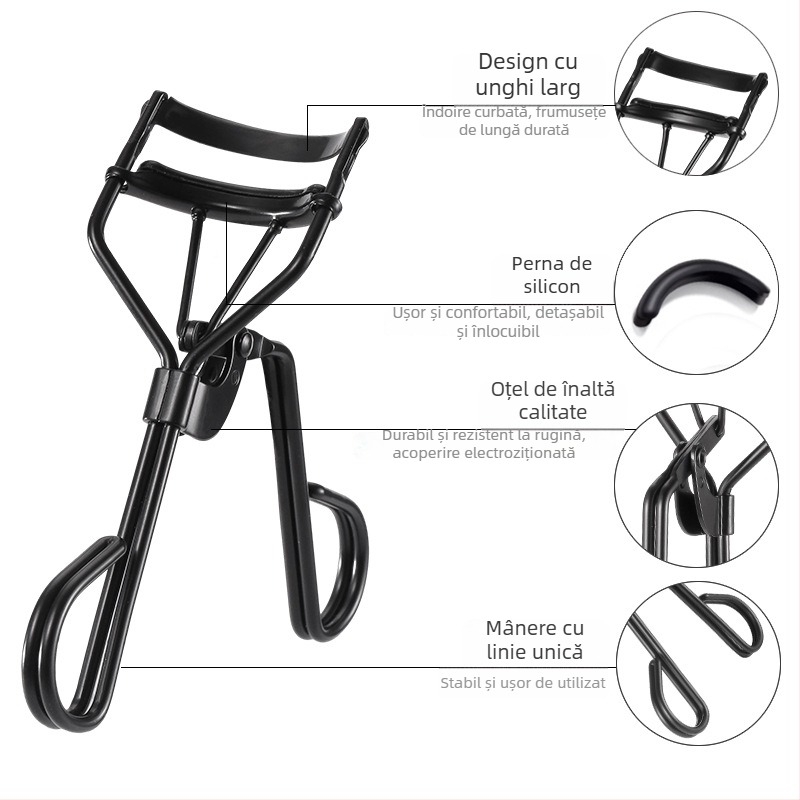 Hongjun Ondulator portabil pentru gene, unghi larg, design cu floare de floarea-soarelui, fără prindere a pielii, pachet 500 bucăți