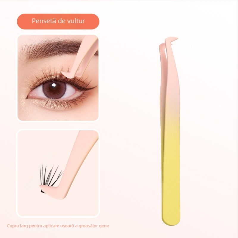 Pince fără adeziv pentru montaj gene false – Instrument special pentru artiști de gene, pachet 500 buc., Origine: Yangjiang, Local