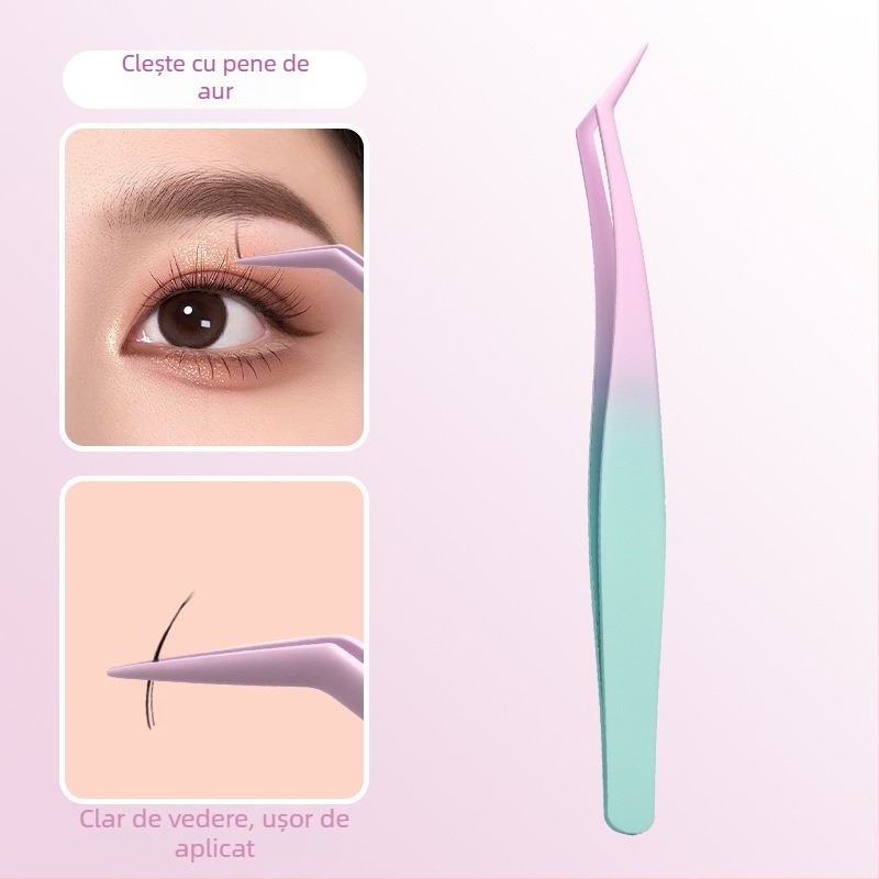 Pince fără adeziv pentru montaj gene false – Instrument special pentru artiști de gene, pachet 500 buc., Origine: Yangjiang, Local