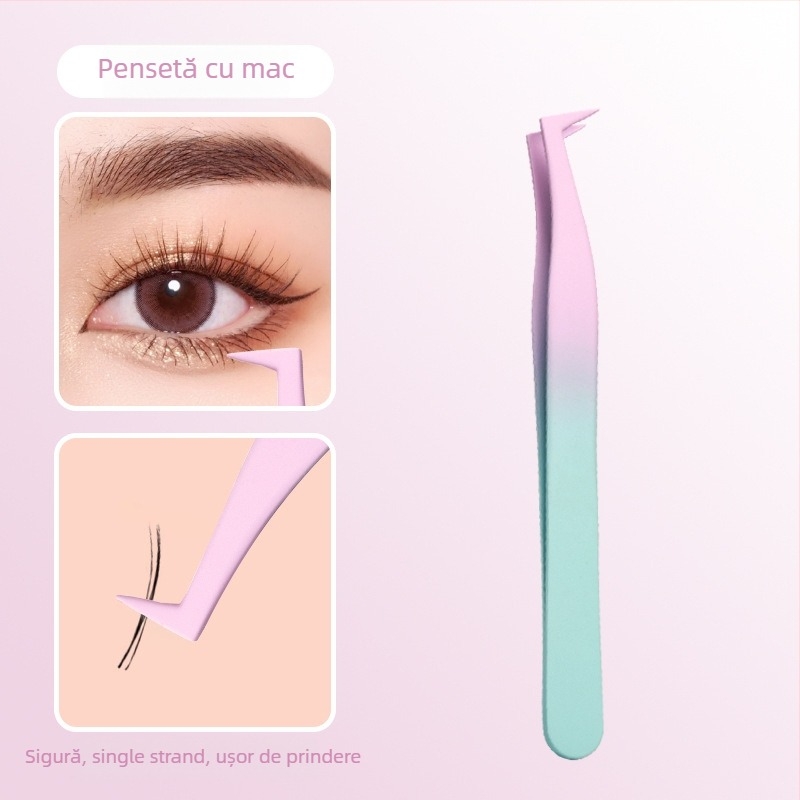 Pince fără adeziv pentru montaj gene false – Instrument special pentru artiști de gene, pachet 500 buc., Origine: Yangjiang, Local