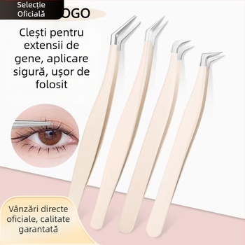 Clește pentru gene false, precizie înaltă, din oțel inoxidabil, Six Six Beauty, uz general