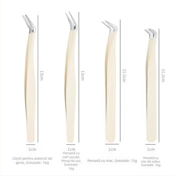 Clește pentru gene false, precizie înaltă, din oțel inoxidabil, Six Six Beauty, uz general