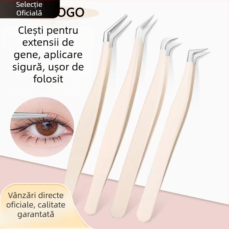 Clește pentru gene false, precizie înaltă, din oțel inoxidabil, Six Six Beauty, uz general