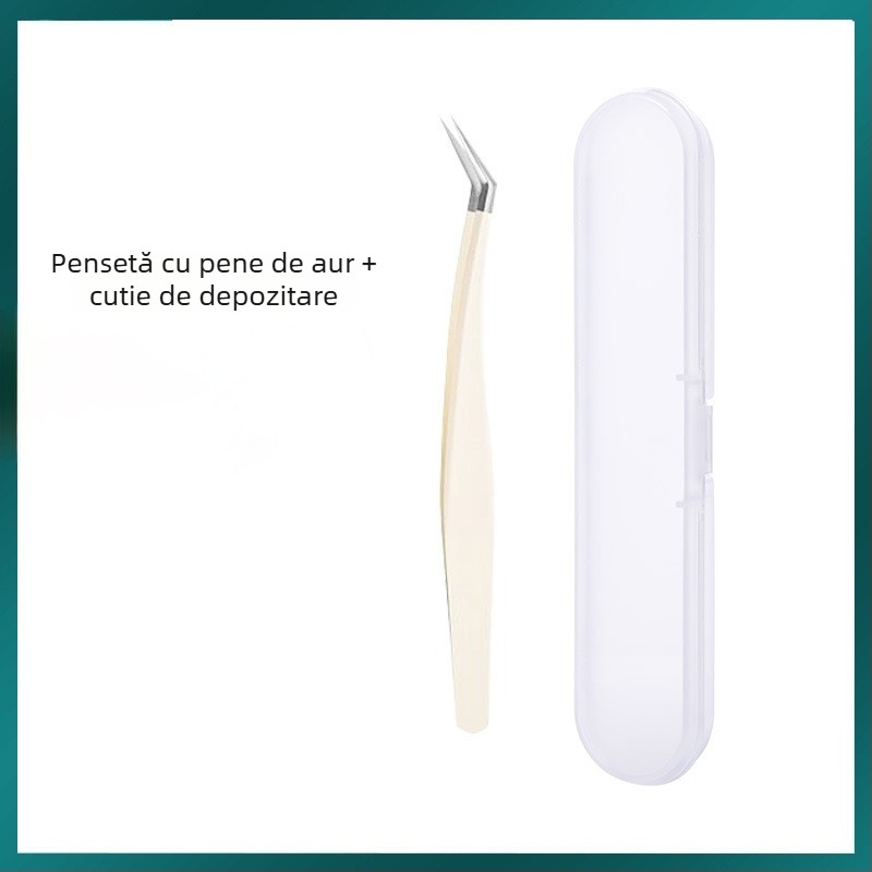 Clește pentru gene false, precizie înaltă, din oțel inoxidabil, Six Six Beauty, uz general