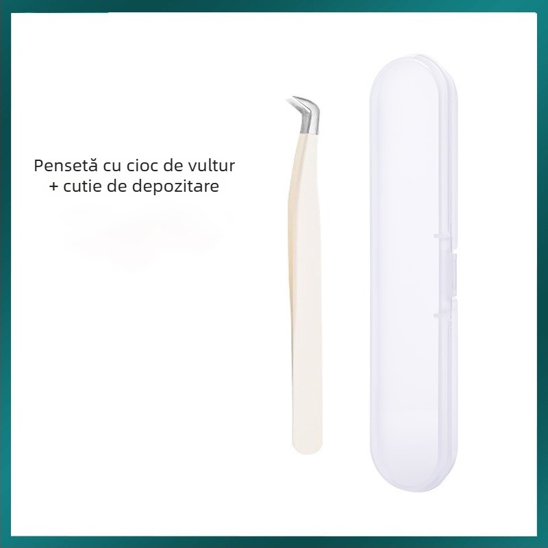 Clește pentru gene false, precizie înaltă, din oțel inoxidabil, Six Six Beauty, uz general