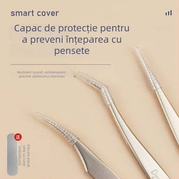 Set de pensete pentru gene din oțel inoxidabil, precizie înaltă, design segmentat, neelectrice, 1 bucată, trei stiluri, Dolphin Straight Clip