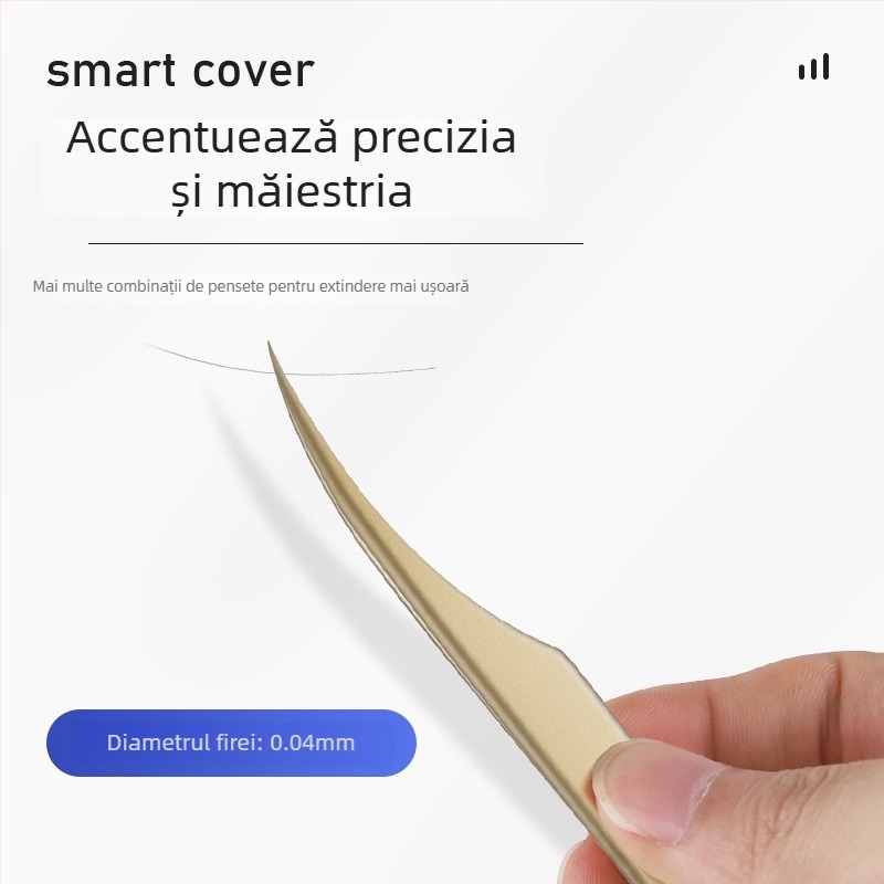 Set de pensete pentru gene din oțel inoxidabil, precizie înaltă, design segmentat, neelectrice, 1 bucată, trei stiluri, Dolphin Straight Clip