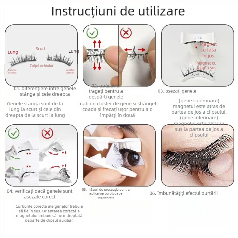 Clește magnetic pentru gene – manual, ne-electric, marcă independentă, pachet de 500 buc, stil simplu