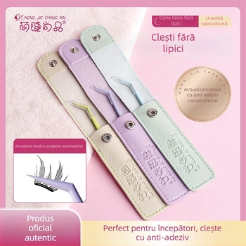 Pensete pentru gene pentru începători, cu nano acoperire și strat antiaderență — oțel inoxidabil