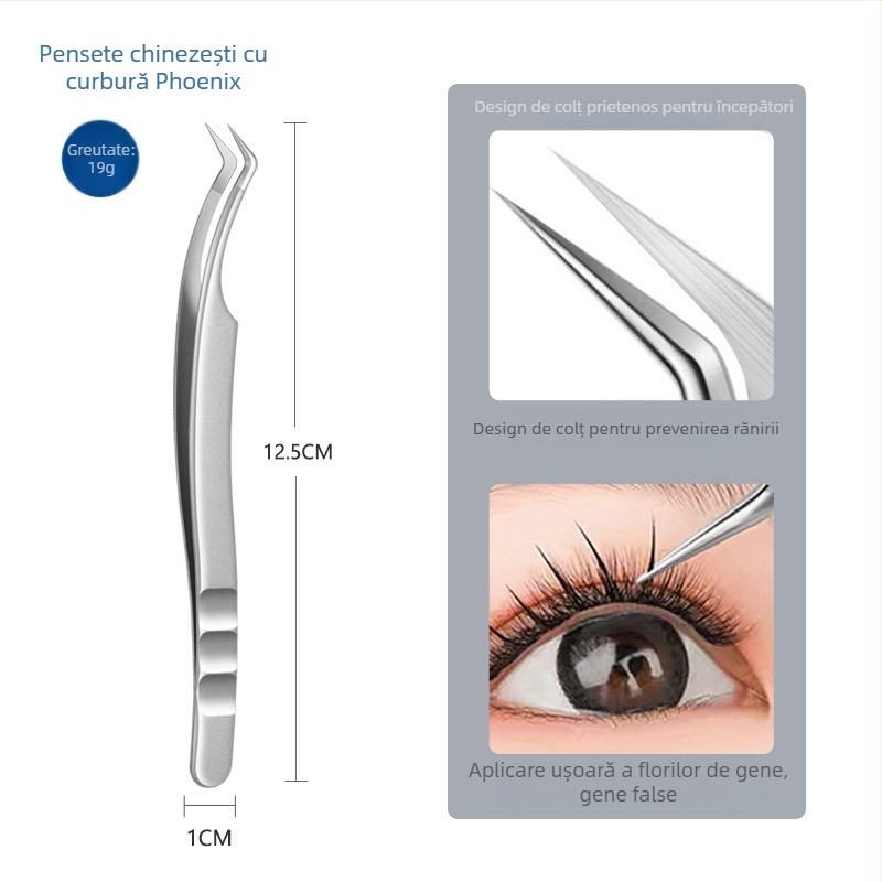 Pensete pentru extensii gene - oțel inoxidabil, Jin Tenghui, instrument pentru arcuire a genelor