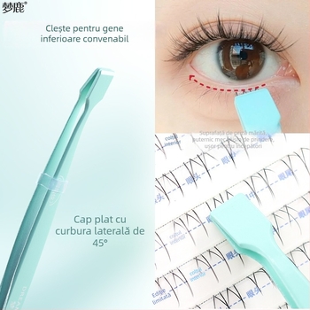 Dream Deer Pensete pentru gene - precizie înaltă, cap plat, gură plată, oțel inoxidabil