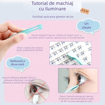 Dream Deer Pensete pentru gene - precizie înaltă, cap plat, gură plată, oțel inoxidabil