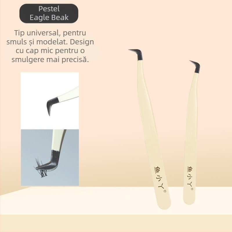 Set pensete pentru gene și ondulator pentru gene pentru începători — oțel inoxidabil, brand Little Fish, uz general