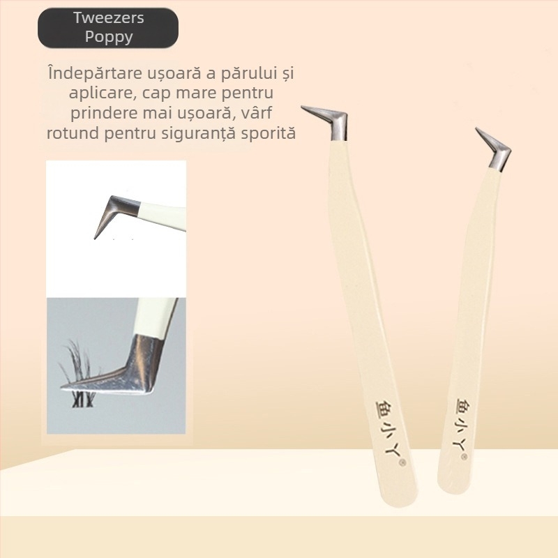 Set pensete pentru gene și ondulator pentru gene pentru începători — oțel inoxidabil, brand Little Fish, uz general