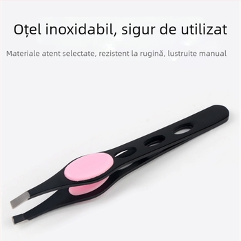 Clește pentru sprânene din oțel inoxidabil, cu trei găuri, vârf în unghi, pentru gene false, modelare pliului dublu, tuns sprâncene