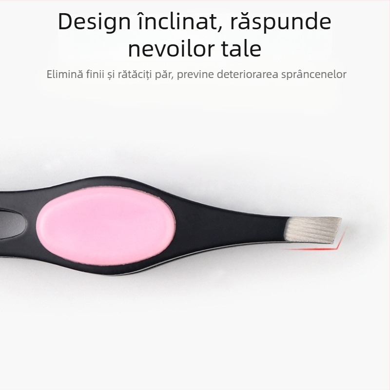 Clește pentru sprânene din oțel inoxidabil, cu trei găuri, vârf în unghi, pentru gene false, modelare pliului dublu, tuns sprâncene