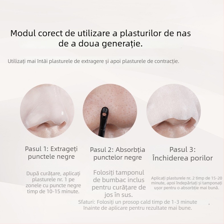 RNW plasture nazal pentru îndepărtarea punctelor negre – Îngrijire T-zone, 10 plasturi, Îndepărtează punctele negre, Calmează și netezește pielea, Potrivit pentru normal, gras, uscat și mixt