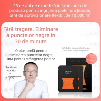 Set nazal 2 în 1 pentru eliminarea punctelor negre; strânge porii, elimină punctele negre și acneea; 6 benzi în cutie; valabilitate 3 ani (6 benzi/cutie; potrivit pentru piele generală)