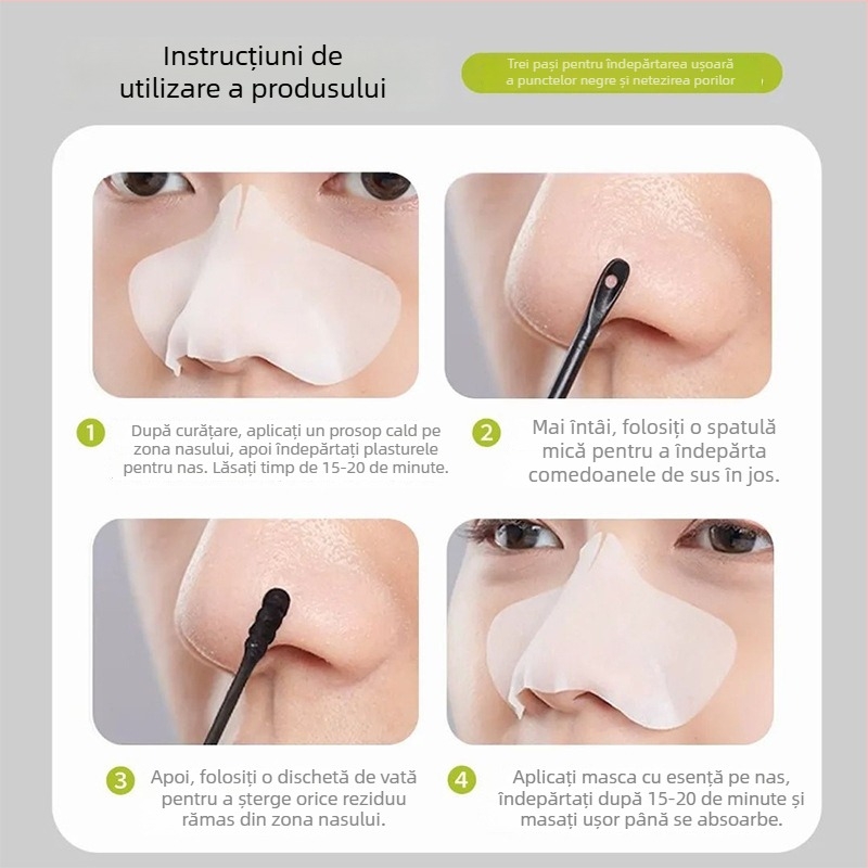 Set de plasturi nazali pentru refinarea porilor și eliminarea punctelor negre (Îngrijire zonă T · 6 g×5 + 4 g×5 plasturi · Mengtu Li Xue · Potrivit pentru piele normală/mixtă/uleioasă/uscată/sensibilă · Durata de viață 3 ani)