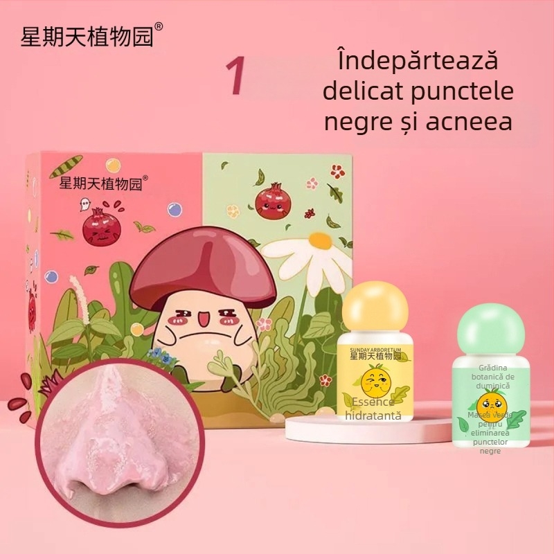 Set mască verde pentru eliminarea punctelor negre, 20 ml, îngrijire zonă T, controlul sebumului, exfoliere, strângerea porilor