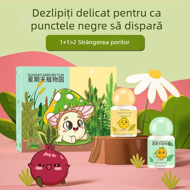 Set mască verde pentru eliminarea punctelor negre, 20 ml, îngrijire zonă T, controlul sebumului, exfoliere, strângerea porilor
