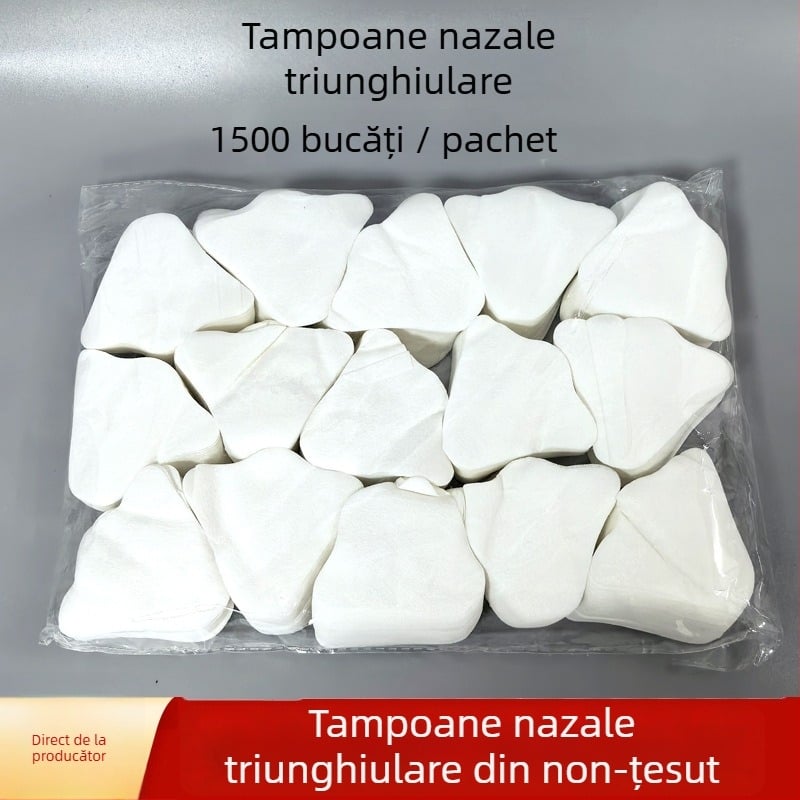 Foaie triunghiulară pentru membrană nazală, 1500 buc, 60 g, de unică folosință, material nețesut