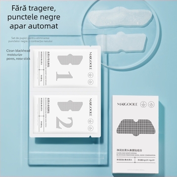 Set de plasturi nazali pentru curățare profundă, îndepărtarea punctelor negre, restrângerea porilor și hidratare – îngrijire zonă T