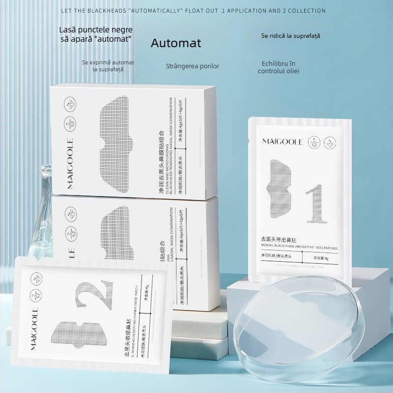 Set de plasturi nazali pentru curățare profundă, îndepărtarea punctelor negre, restrângerea porilor și hidratare – îngrijire zonă T