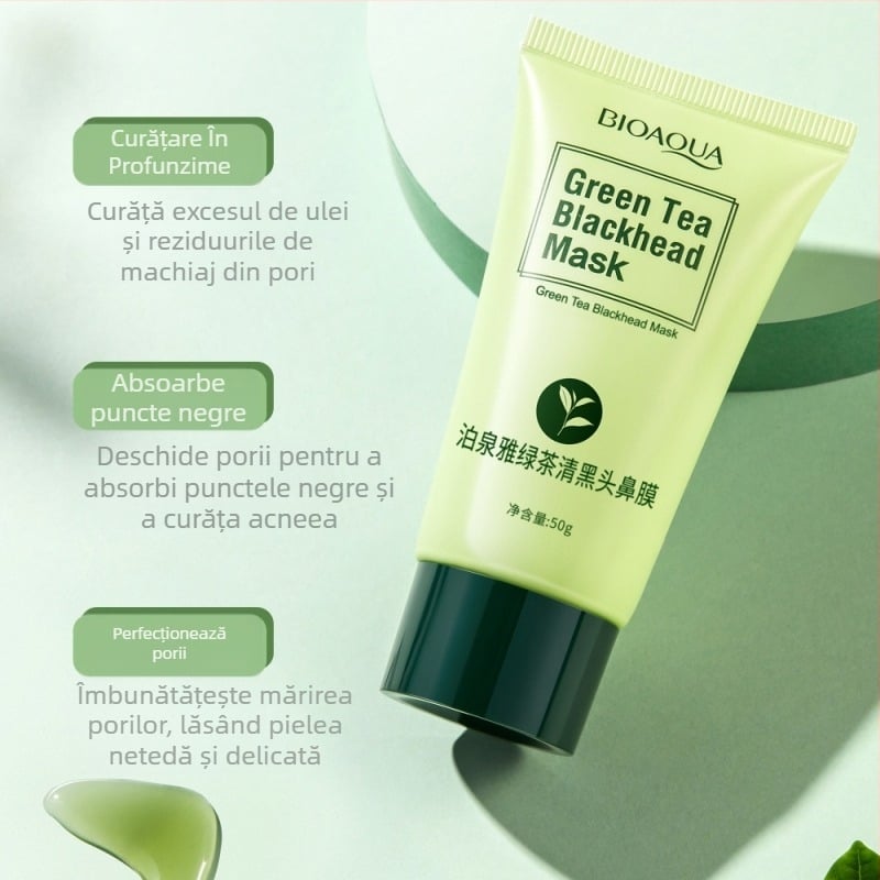 Poquanya mască nazală cu ceai verde pentru absorbția punctelor negre, Peel-off, îngrijire zonă T, conținut net 50, durată de valabilitate 3 ani
