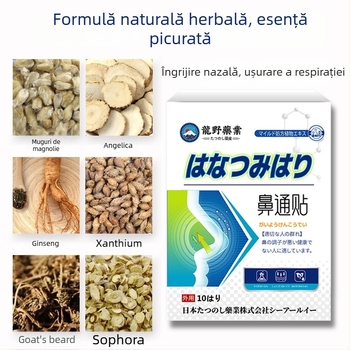 Plăstră nazală Long xixiang pentru congestie nazală și curgerea nasului, plăstră respirabilă cu aromă de plante, specificații normale