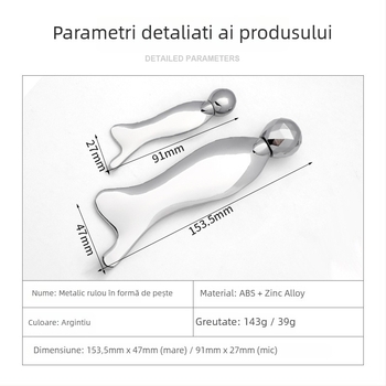 Placă metalică pentru masaj gua sha cu roller 3D, pentru lifting și fermitate; unealtă de masaj de tip roller; construcție din aliaj de zinc