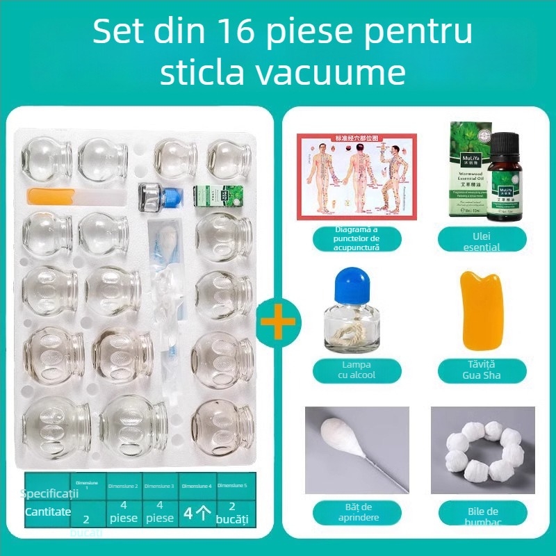 Set de cupping Morning Industry din sticlă pentru uz casnic – dispozitiv de medicină tradițională chineză