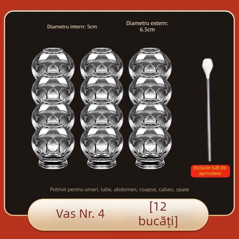 Set de cupping Morning Industry din sticlă pentru uz casnic – dispozitiv de medicină tradițională chineză