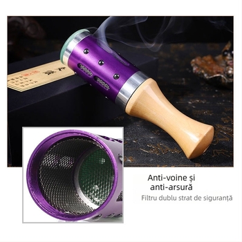 Dispozitiv de moxibustie facial cu aventurin, portabil, 4–6 găuri, cutie inclusă, marcă Arching ancient ai
