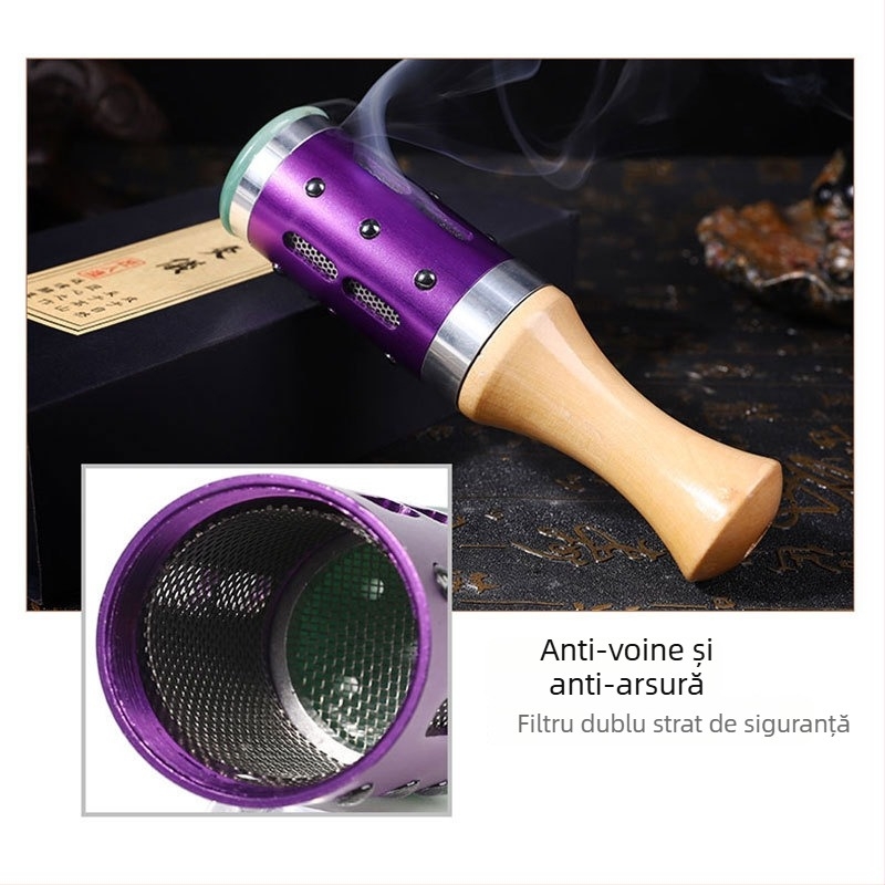 Dispozitiv de moxibustie facial cu aventurin, portabil, 4–6 găuri, cutie inclusă, marcă Arching ancient ai