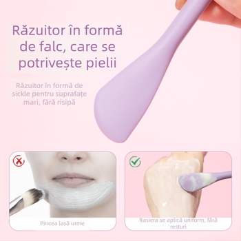 LADES Bol de mască facial din silicon cu perie și lingură – instrument de masaj pentru măști, 50 g