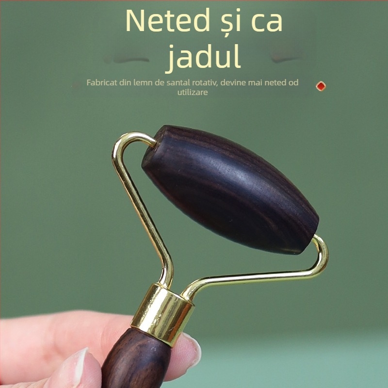 Rola facială din lemn – masaj manual pentru față, fermitate a pielii; material: lemn masiv; fără electricitate