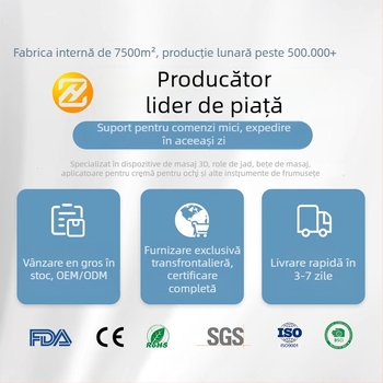 Unealtă de masaj facial în formă de frunză, cap cu o bilă unică, rolă metalică, aliaj zinciu, utilizare manuală
