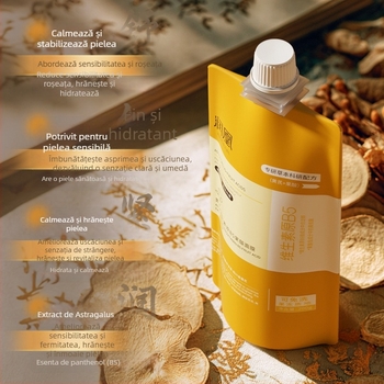 Runhuang mască cu Astragalus și Provitamina B5, cu acizi din fructe – cremă-gel, hidratează, tonifică, calmează roșeața, pentru toate tipurile de ten