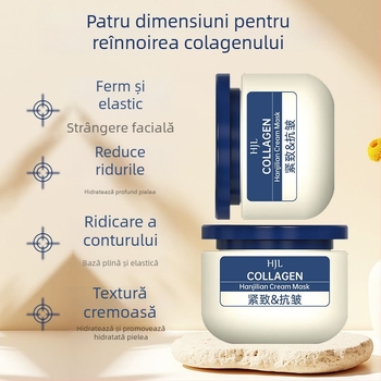 Cremă cu colagen anti-îmbătrânire și mască gel – Hidratantă, iluminatoare și tonifiantă pentru toate tipurile de ten; valabilitate 60 de luni.