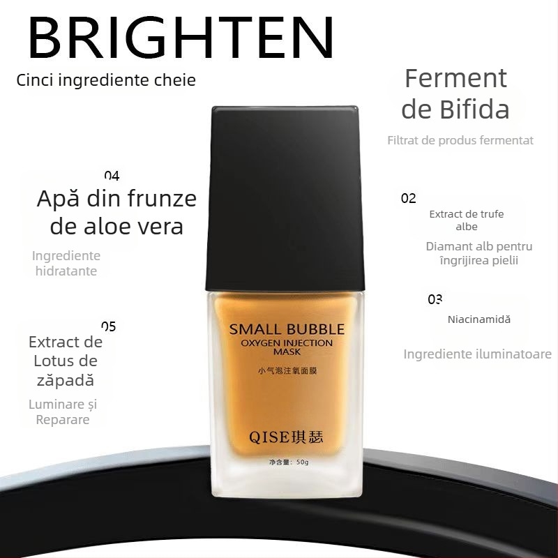 Mască cu bule de oxigen – textură crem-gel, bule mici de oxigen, controlul sebumului, 3 ani termen de valabilitate