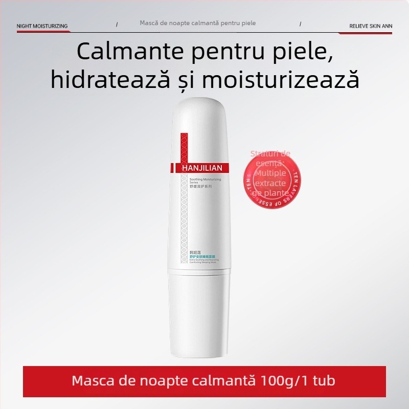 Mască de noapte calmantă Hanjilian – mască cremă-gel pentru hidratare, calmare și netezire a pielii; pentru ten mixt; 3 ani de valabilitate