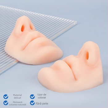 Modul de antrenament din silicon 5D pentru buze și nas, piele de practică pentru tatuajul buzelor pentru începători, model 3D realist al buzelor
