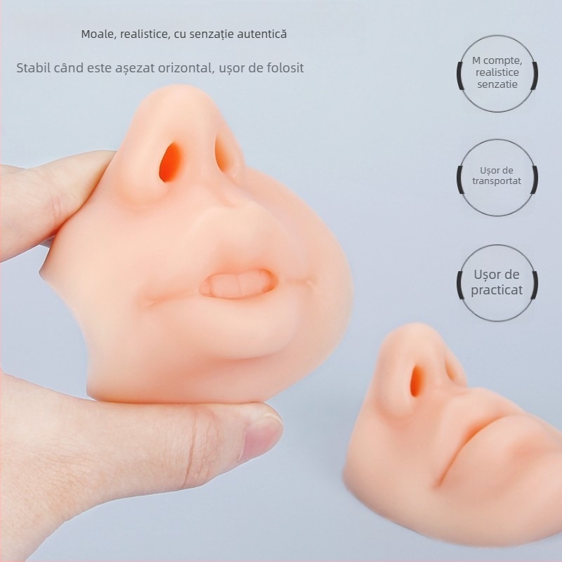 Modul de antrenament din silicon 5D pentru buze și nas, piele de practică pentru tatuajul buzelor pentru începători, model 3D realist al buzelor
