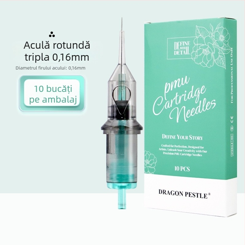 Vârf de ac PMU, de unică folosință, All-in-One pentru tatuaj sprâncene, buze și linie a ochilor